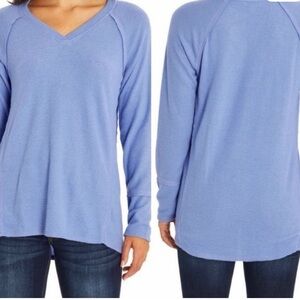 Wildfox Lavender Periwinkle V-Neck Long Sleeve Top